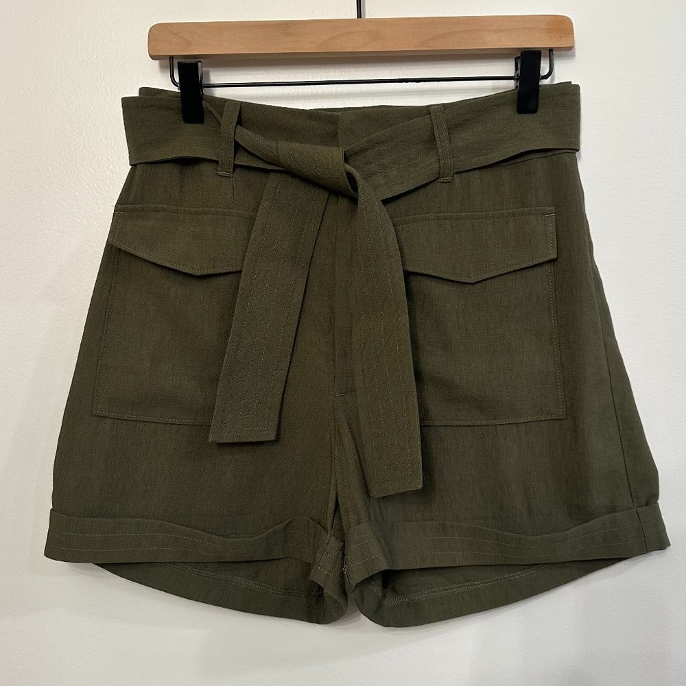 NWOT Express Extreme High Waisted Olive Green Shorts